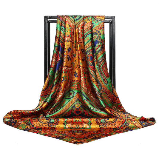 Elegance in Silk: Large Square Simulation Silk Scarf from Eternal Gleams