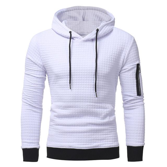 Men Sweatshirt Hoodie With Arm Zipper Long Sleeve Slim Tops from Eternal Gleams