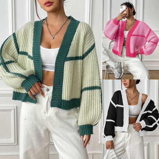Urban Chic: Color Contrast Patchwork Sweater