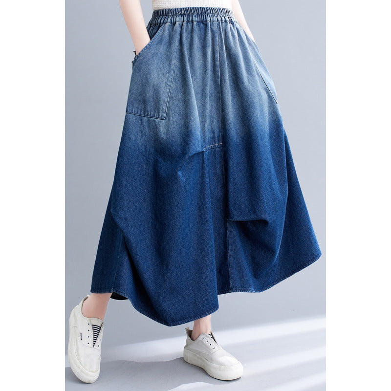 Gradient Color Denim Skirt For Women from Eternal Gleams