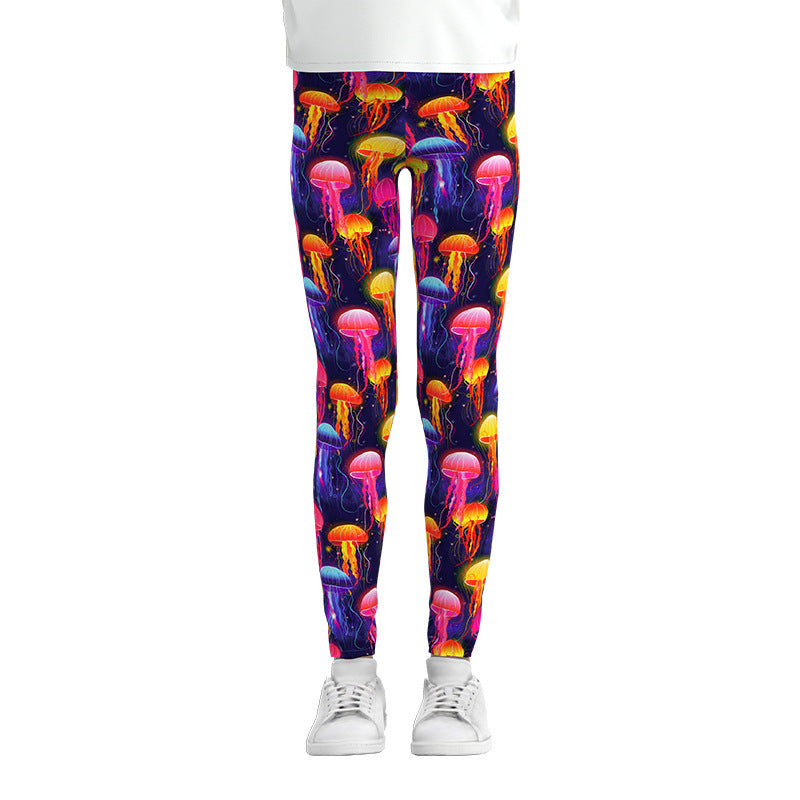 Whimsy Wonderland: Digital Print Girls Leggings from Eternal Gleams