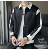 Men's Spring And Autumn New Patchwork Polo Collar Top