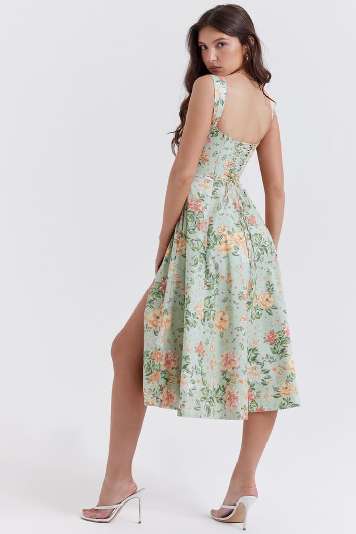 Slimming Waist-Controlled Floral Dress - Sexy Suspenders Split Summer Dress