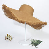 Women's Big Brim Beach Sun Hat - Woven Straw Design from Eternal Gleams