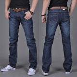 Men's Denim Long Pants Trendy Men's Denim Straight-Leg Pants from Eternal Gleams