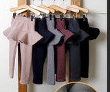 Cozy Chic: Girls' Velvet Padded Leggings from Eternal Gleams