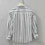 Youth Loose Fit Striped Cotton Cardigan Shirt - Japanese Retro Style, Available in White and Brown | Eternal Gleams