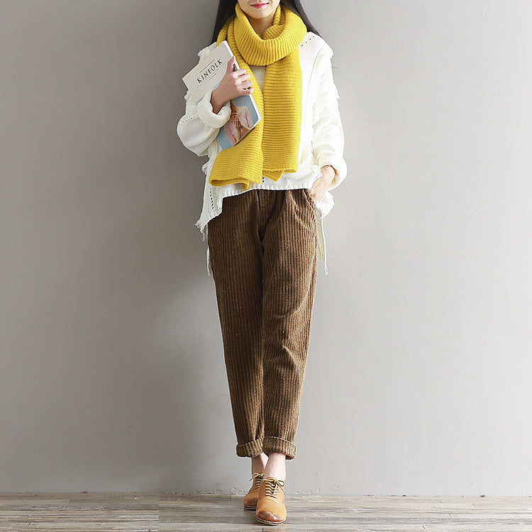 Corduroy Pants - Loose Casual Trousers
