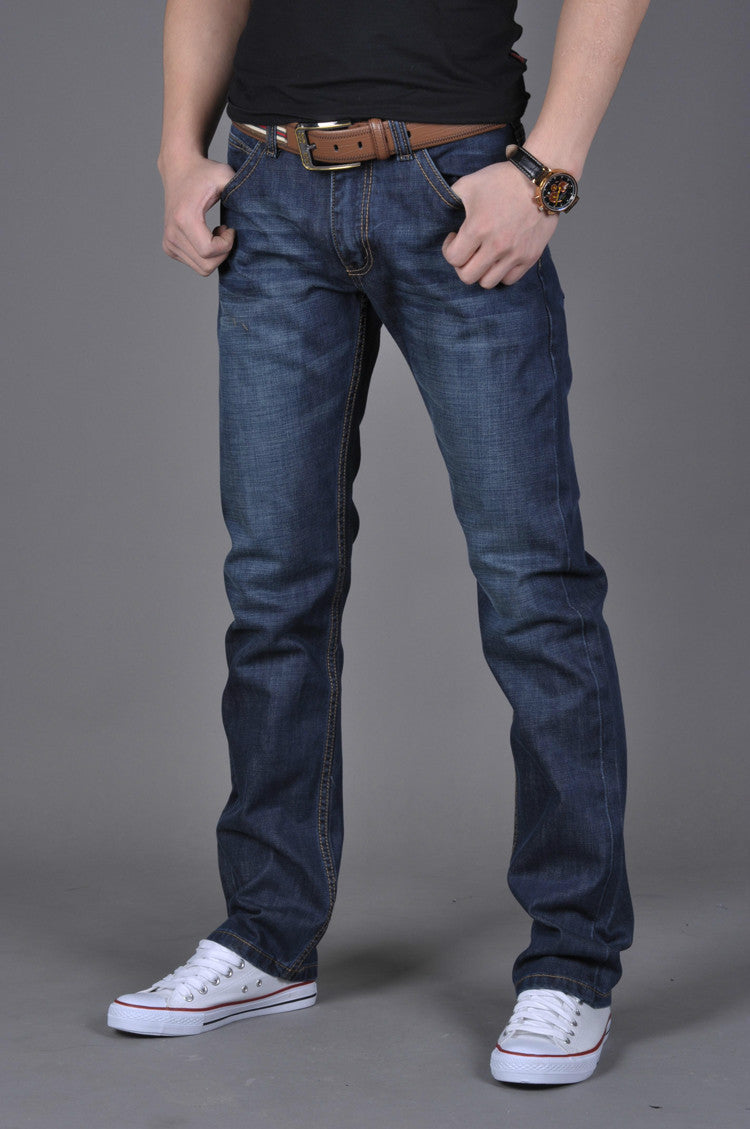 Men's Denim Long Pants Trendy Men's Denim Straight-Leg Pants from Eternal Gleams