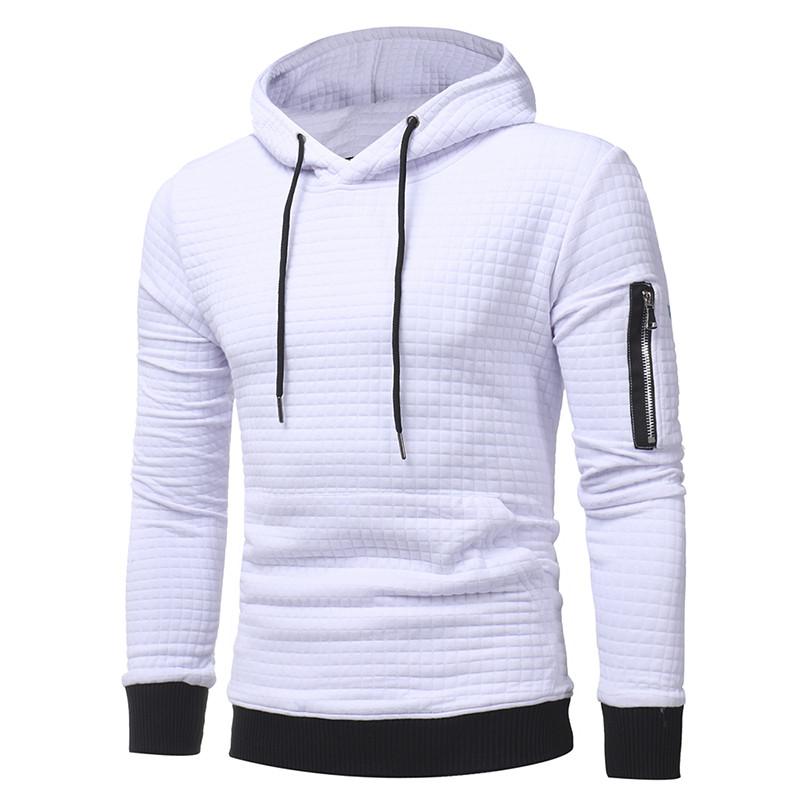 Men Sweatshirt Hoodie With Arm Zipper Long Sleeve Slim Tops from Eternal Gleams