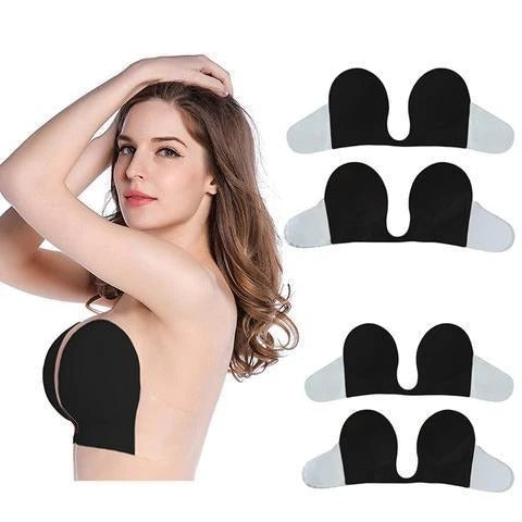 Gathered strapless invisible bra
