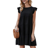 Chic Comfort: Women's Round Neck Short Sleeve Dress from Eternal Gleams