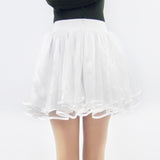 Fashion Women's High Waist Stitching Black Mesh Skirt from Eternal Gleams