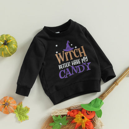 Halloween bedruckter Pullover für Kinder | Herbstkollektion