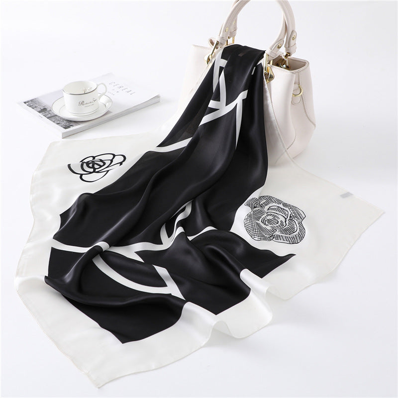 Ethereal Elegance: 70x70cm Silk Decorative Scarf