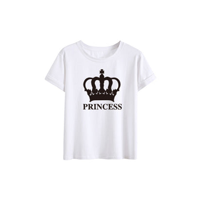 Crown King Family Summer T-Shirt - Short-Sleeved Family Wear in white