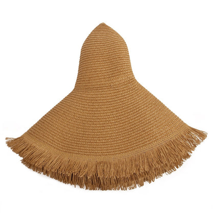 Women's Big Brim Beach Sun Hat - Woven Straw Design from Eternal Gleams