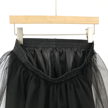 Jupe en maille noire à coutures taille haute pour femmes