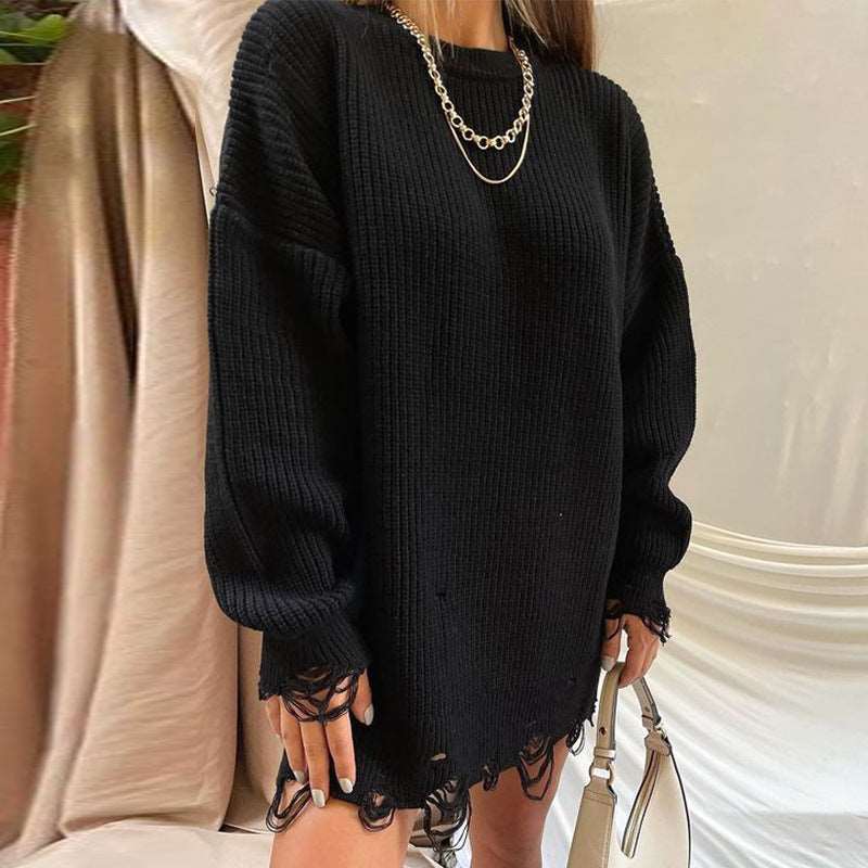 Chic Ripped Sweater: Casual Comfort