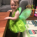 Adorable Green Elf Dress for Girls with Tinker Bell Butterfly Details from Eternal Gleams.