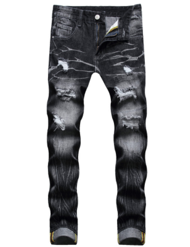 Men Vintage Distressed Denim Jeans Trousers Pants from Eternal Gleams