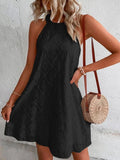 Summer New Women's Lace Solid Color Sleeveless Button Dress from Eternal Gleams