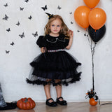 Girls' Fashion Halloween Mesh Stitching Puff Sleeve Dress from Eternal Gleams