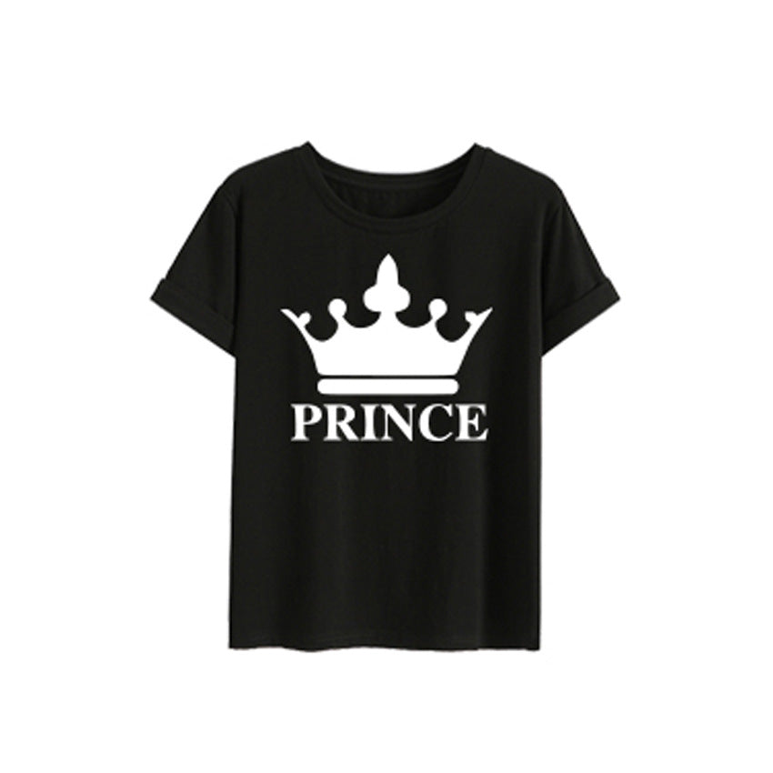 Crown King Family Summer T-Shirt - Short-Sleeved Family Wear in Black