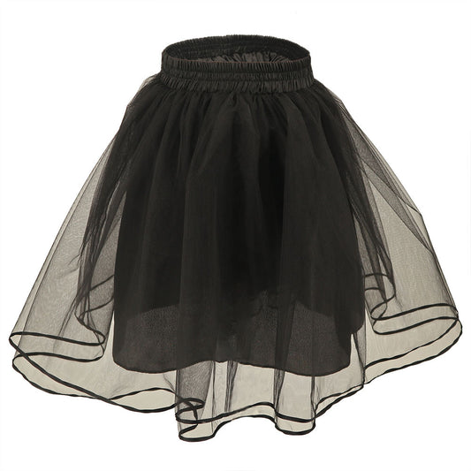 Fashion Women's High Waist Stitching Black Mesh Skirt from Eternal Gleams