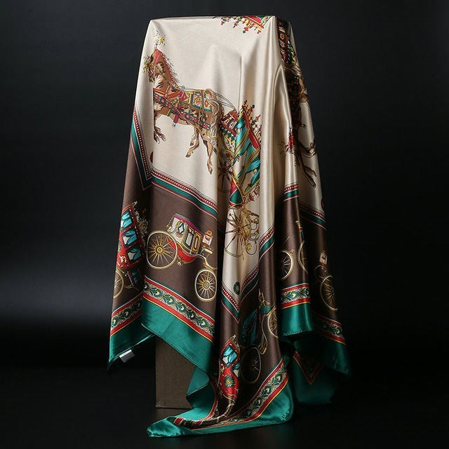 Elegance in Silk: Large Square Simulation Silk Scarf from Eternal Gleams