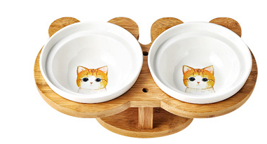 Purr-fect Harmony: Ceramic Pet Cat Bowl from Eternal Gleams