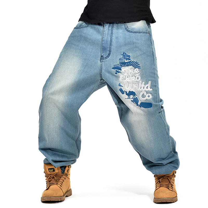 Hip-hop Style Denim Loose Casual Men's Jeans from Eternal Gleams