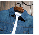 Spring And Autumn Long Sleeve Denim Shirt Jacket Slim Korean Style Men's Thin