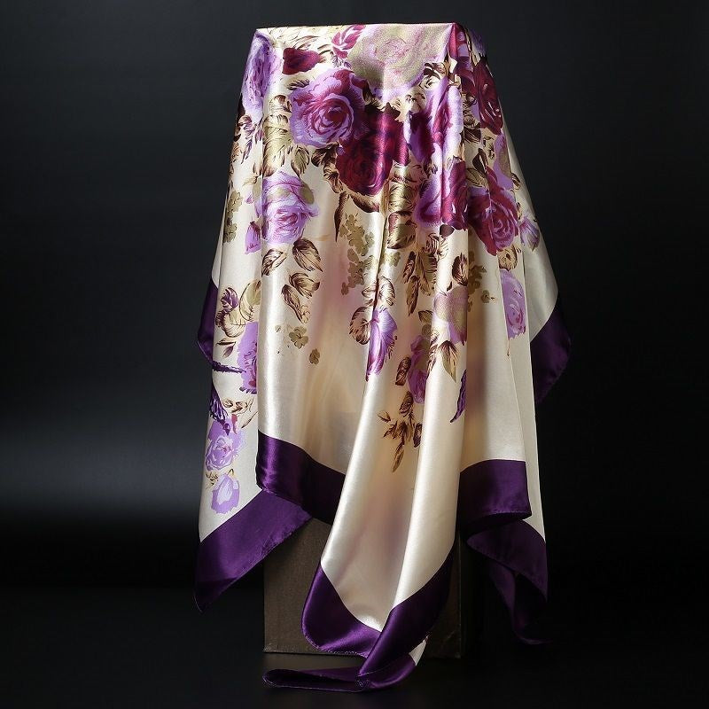 Elegance in Silk: Large Square Simulation Silk Scarf from Eternal Gleams