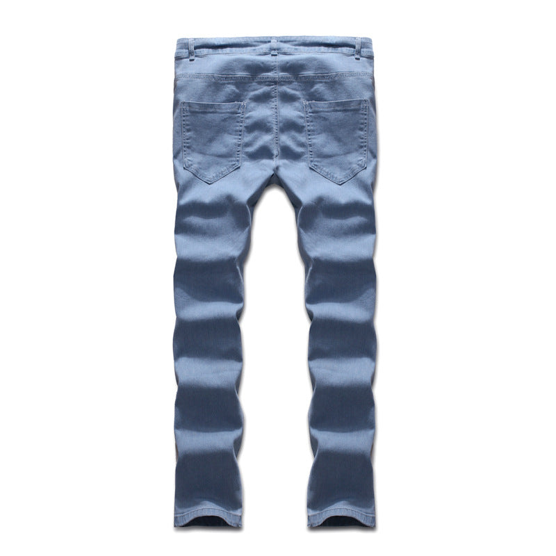 Pantalon en denim bleu tendance pour hommes