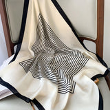 Fashionable Striped Imitation Silk Small Square Scarf - Elegant Accessory for Women from Eternal Gleams