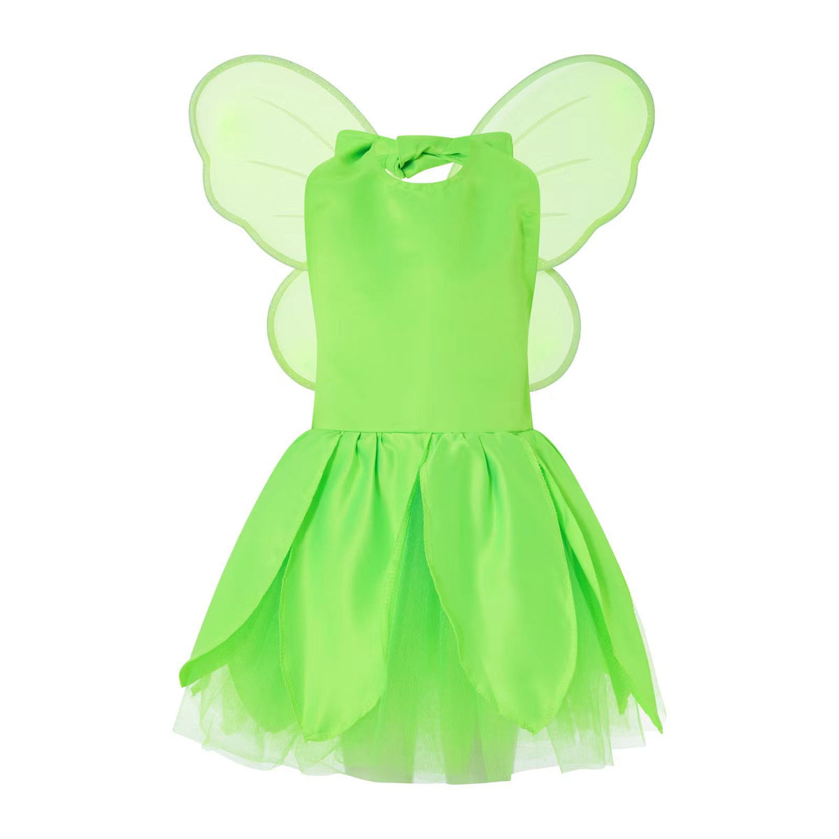 Adorable Green Elf Dress for Girls with Tinker Bell Butterfly Details from Eternal Gleams.