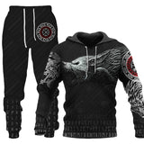 Alpha Style: 3D Wolf Print Men's Hooded Tracksuit | Eternal Gleams