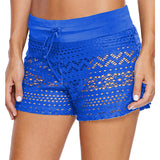 Women's Black Jacquard Lace Shorts from Eternal Gleams