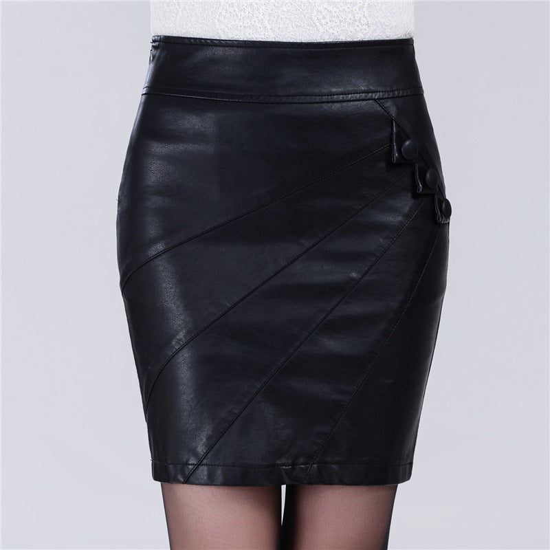 Fashion Sexy Slim High Waist PU Leather Skirt from Eternal Gleams