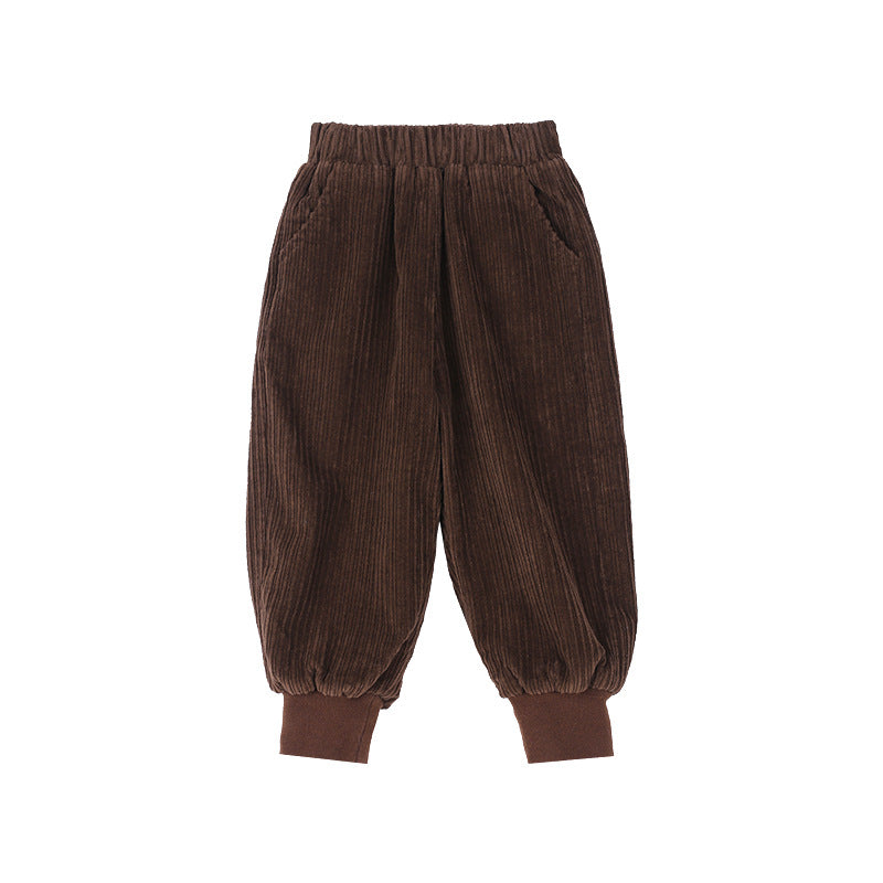 Children's Feet, Close-up Warm Corduroy And Velvet Pants Boys And Girls Leisure from Eternal Gleams