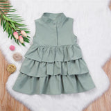 Fashion Simple Solid Color Sleeveless Small And Medium Girl Dress from Eternal Gleams