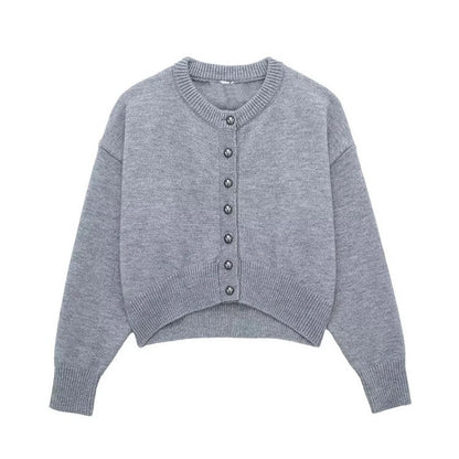 Gray High Waist Knitted Coat: Effortless Elegance from Eternal Gleams