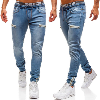 European and American Men's Denim Fabric Sports Jeans in various sizes from Eternal Gleams