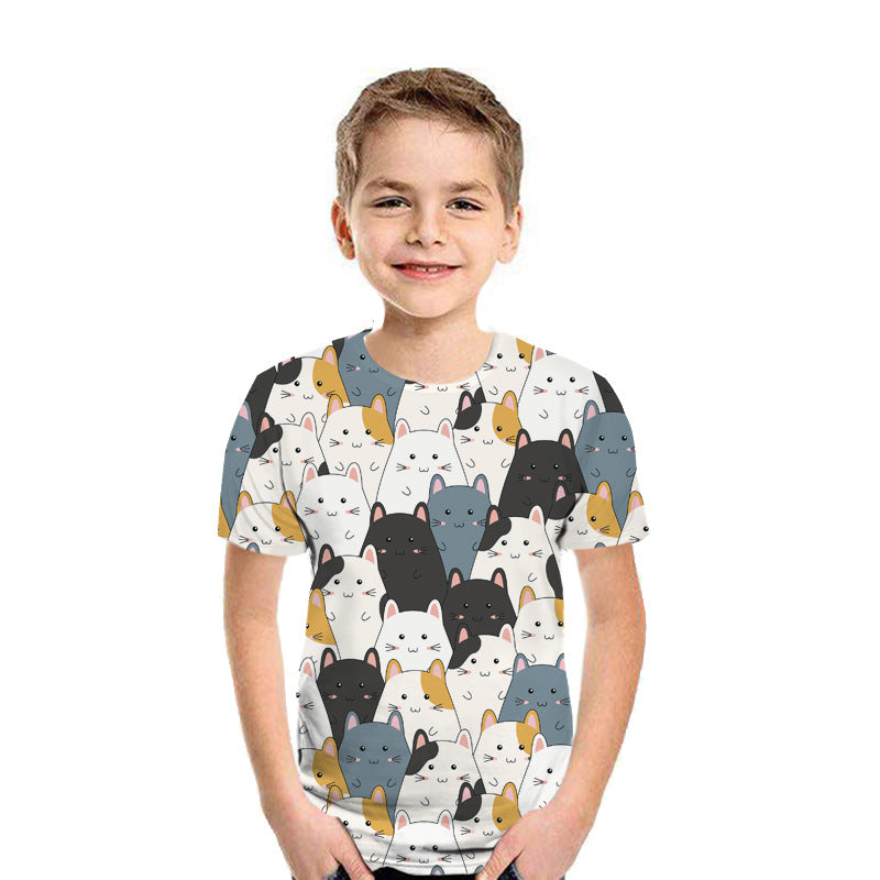 Casual 3D Printed Kids Short Sleeves from Eternal Gleams