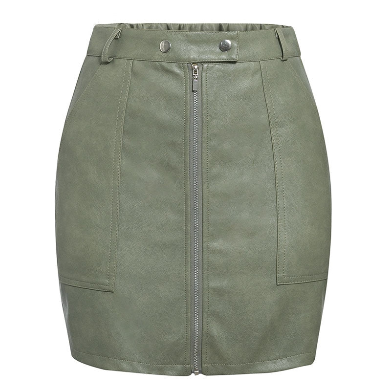 Leather skirt short skirt solid color skirt from Eternal Gleams