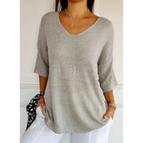 Sleek V-neck Knitwear: Women's Bottoming Shirt from Eternal Gleams