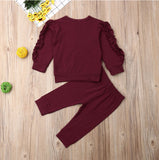 Cozy Autumn Ensemble: Newborn Ruffles Jumper & Long Sleeve Sweatshirt Set from Eternal Gleams