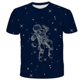 Digital print astronaut t-shirt for kids in various sizes