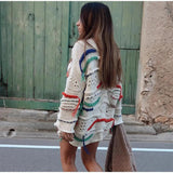 Personality Street Round Neck Tassel Color Matching Knitted Long Sleeve from Eternal Gleams